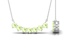 Seven Stone Peridot Bar Necklace Peridot - ( AAA ) - Quality - Rosec Jewels