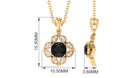 Genuine Black Onyx and Diamond Bridal Pendant Necklace Black Onyx - ( AAA ) - Quality - Rosec Jewels