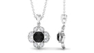 Antique Style Natural Black Spinel Bridal Pendant with Diamond Black Spinel - ( AAA ) - Quality - Rosec Jewels