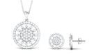 3 CT Classic Zircon Cluster Pendant and Earring Set Zircon - ( AAAA ) - Quality - Rosec Jewels