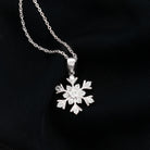 Minimal Diamond Snowflake Pendant Diamond - ( HI-SI ) - Color and Clarity - Rosec Jewels