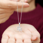 Minimal Diamond Snowflake Pendant Diamond - ( HI-SI ) - Color and Clarity - Rosec Jewels