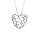 Heart Shaped Openwork Pendant with Round Diamond in Gold Diamond - ( HI-SI ) - Color and Clarity - Rosec Jewels