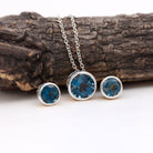 Round Cut London Blue Topaz Solitaire Jewelry Set in Bezel Setting London Blue Topaz - ( AAA ) - Quality - Rosec Jewels