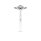 0.25 CT Swiss Blue Topaz and Diamond Snowflake Ring in Prong Setting Swiss Blue Topaz - ( AAA ) - Quality - Rosec Jewels