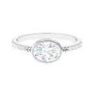 1.50 CT Oval Cut Solitaire Moissanite East West Engagement Ring Moissanite - ( D-VS1 ) - Color and Clarity - Rosec Jewels