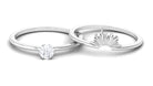 1/4 CT Round Diamond Sunburst Wedding Ring Set in Gold Diamond - ( HI-SI ) - Color and Clarity - Rosec Jewels