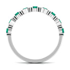 3/4 CT Natural Green Emerald Semi Eternity Ring Emerald - ( AAA ) - Quality - Rosec Jewels