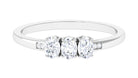 1/2 CT Oval Cut Diamond Three Stone Ring Diamond - ( HI-SI ) - Color and Clarity - Rosec Jewels