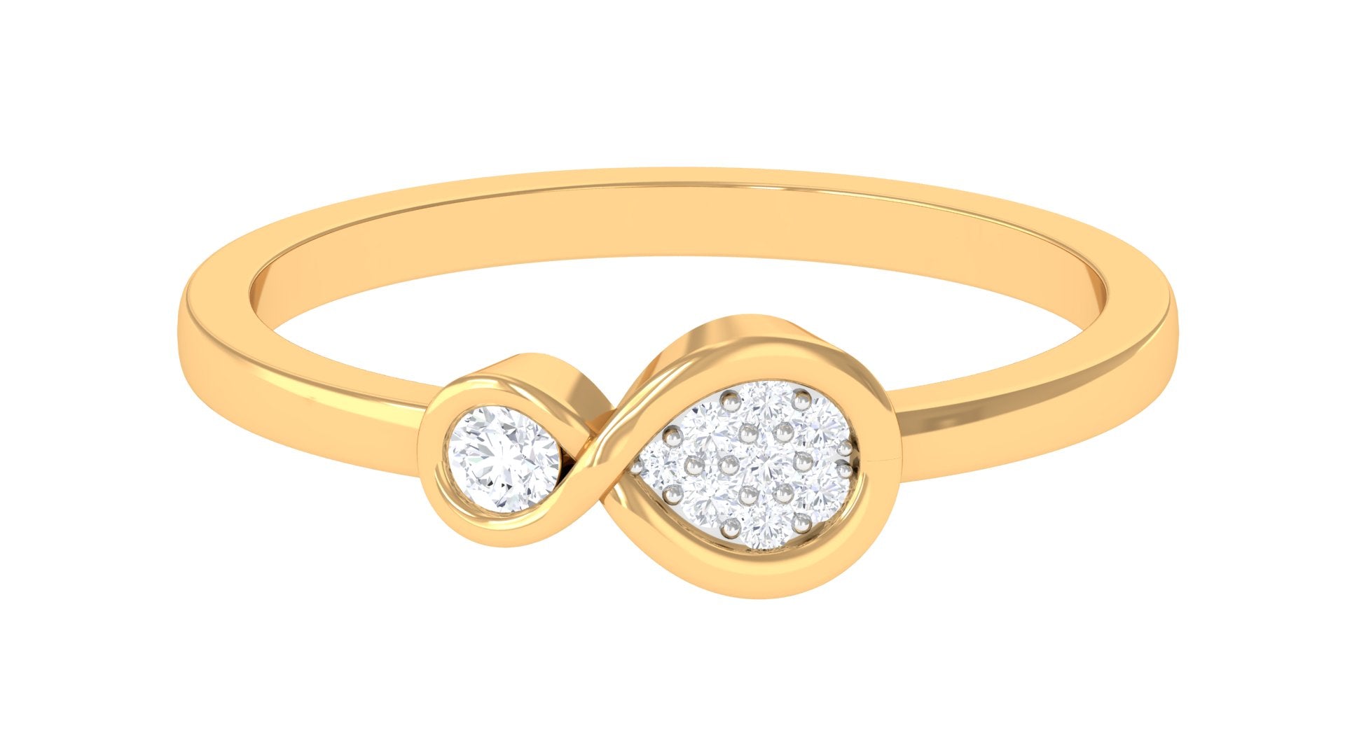 Illusion Set Diamond Promise Ring in Infinity Style Diamond - ( HI-SI ) - Color and Clarity - Rosec Jewels