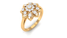 Natural Diamond Flower Cocktail Ring Diamond - ( HI-SI ) - Color and Clarity - Rosec Jewels