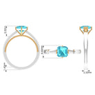 1.25 CT Asscher Cut Swiss Blue Topaz Solitaire Ring in Two Tone Gold Swiss Blue Topaz - ( AAA ) - Quality - Rosec Jewels