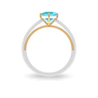 1.25 CT Asscher Cut Swiss Blue Topaz Solitaire Ring in Two Tone Gold Swiss Blue Topaz - ( AAA ) - Quality - Rosec Jewels