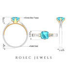 Stunning Asscher Cut Swiss Blue Topaz Solitaire Ring Swiss Blue Topaz - ( AAA ) - Quality - Rosec Jewels