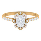 3/4 CT Diamond Solitaire Illusion Art Deco Ring Diamond - ( HI-SI ) - Color and Clarity - Rosec Jewels