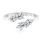 Natural Diamond Leaf Ring in Cuff Style Diamond - ( HI-SI ) - Color and Clarity - Rosec Jewels