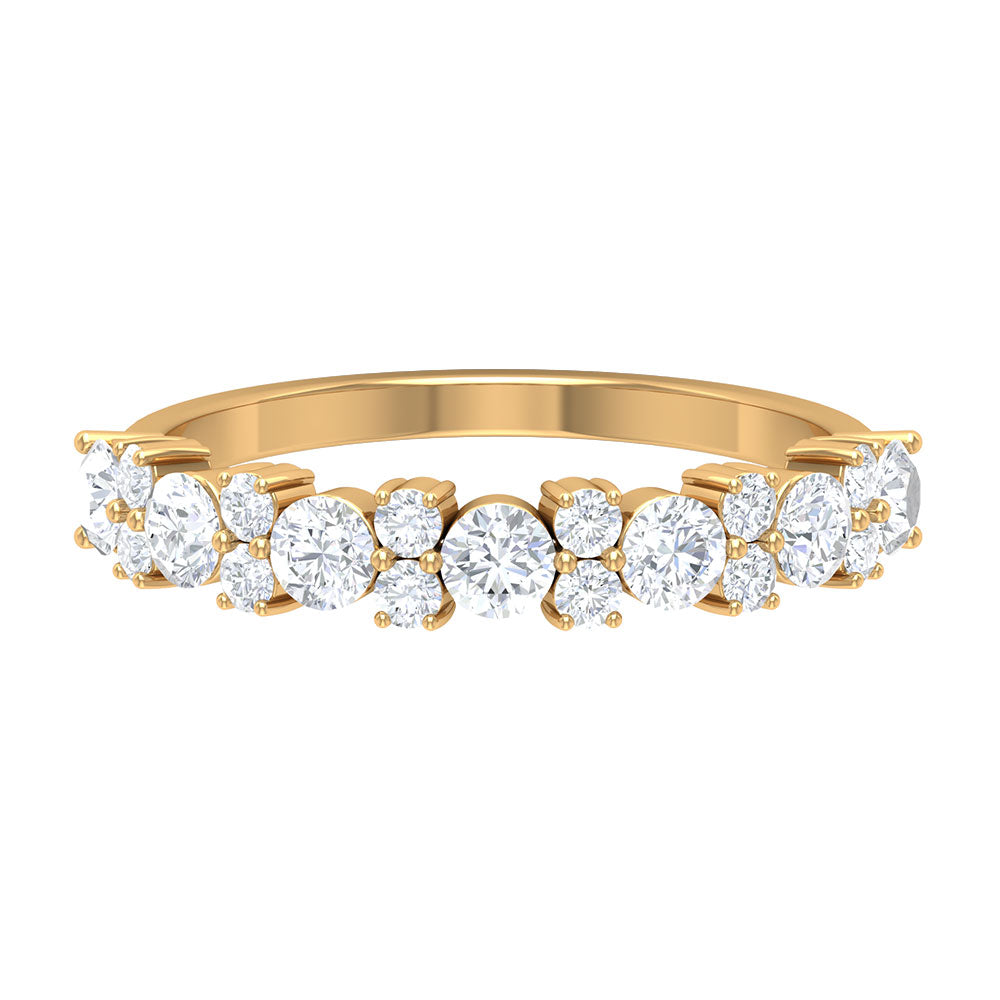 1.25 CT Diamond Eternity Cluster Ring in Prong Setting Diamond - ( HI-SI ) - Color and Clarity - Rosec Jewels