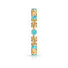 3/4 CT Claw Set Swiss Blue Topaz Stackable Ring Swiss Blue Topaz - ( AAA ) - Quality - Rosec Jewels