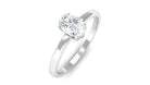 0.50 CT Claw Set Oval Cut Real Diamond Solitaire Ring Diamond - ( HI-SI ) - Color and Clarity - Rosec Jewels