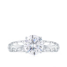 1.50 CT Zircon Engagement Ring with Gold Leaf Cut Out Zircon - ( AAAA ) - Quality - Rosec Jewels