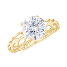 1.50 CT Zircon Engagement Ring with Gold Leaf Cut Out Zircon - ( AAAA ) - Quality - Rosec Jewels