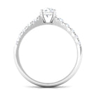 1 CT Round Cubic Zirconia Side Stone Engagement Ring Zircon - ( AAAA ) - Quality - Rosec Jewels