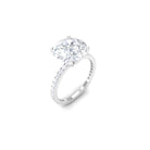 4.75 CT Zircon Solitaire Engagement Ring with Side Stones Zircon - ( AAAA ) - Quality - Rosec Jewels