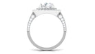 Cubic Zirconia Double Halo Engagement Ring Zircon - ( AAAA ) - Quality - Rosec Jewels