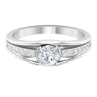 Cubic Zirconia Solitaire Band Ring Zircon - ( AAAA ) - Quality - Rosec Jewels