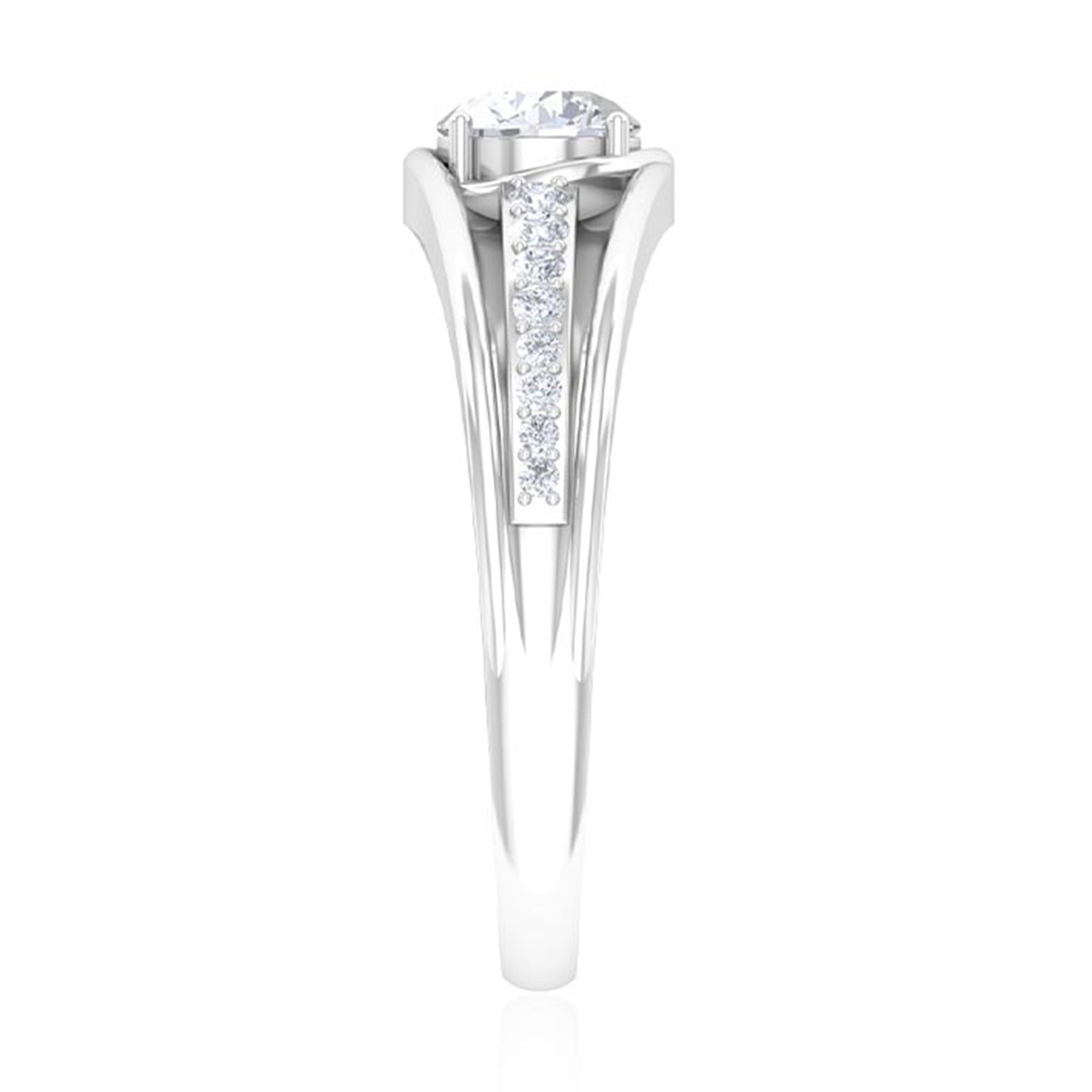 Cubic Zirconia Solitaire Band Ring Zircon - ( AAAA ) - Quality - Rosec Jewels