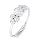 1/2 CT Bezel Set Zircon Cluster Promise Ring in Gold Zircon - ( AAAA ) - Quality - Rosec Jewels