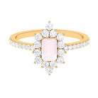 1.75 CT Vintage Inspired Rose Quartz Ring with Diamond Halo Rose Quartz - ( AAA ) - Quality - Rosec Jewels