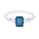 1.75 CT Classic London Blue Topaz and Diamond Ring London Blue Topaz - ( AAA ) - Quality - Rosec Jewels