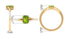 1.50 CT Split Shank Peridot Solitaire Ring with Diamond Accent Peridot - ( AAA ) - Quality - Rosec Jewels