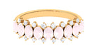 1.50 CT Rose Quartz Half Eternity Ring with Diamond Stones Rose Quartz - ( AAA ) - Quality - Rosec Jewels