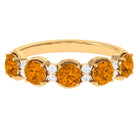 1.50 CT Elegant Citrine Half Eternity Ring with Diamond Stones Citrine - ( AAA ) - Quality - Rosec Jewels