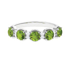 1.50 CT Peridot Half Eternity Ring in Prong Setting with Diamond Peridot - ( AAA ) - Quality - Rosec Jewels