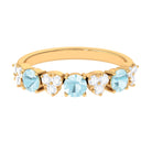 1.25 CT Alternate Sky Blue Topaz and Diamond Half Eternity Ring Sky Blue Topaz - ( AAA ) - Quality - Rosec Jewels