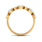 1.25 CT Alternate Sky Blue Topaz and Diamond Half Eternity Ring Sky Blue Topaz - ( AAA ) - Quality - Rosec Jewels