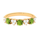 Peridot and Diamond Heart Shape Alternate Eternity Ring Peridot - ( AAA ) - Quality - Rosec Jewels