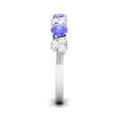 Natural Tanzanite Half Eternity Ring Tanzanite - ( AAA ) - Quality - Rosec Jewels