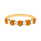 1.25 CT Alternate Citrine and Diamond Half Eternity Ring Citrine - ( AAA ) - Quality - Rosec Jewels