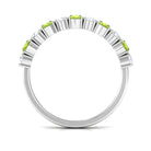 1.50 CT Alternate Peridot and Diamond Half Eternity Ring Peridot - ( AAA ) - Quality - Rosec Jewels