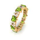 Peridot and Diamond Heart Shape Eternity Ring Peridot - ( AAA ) - Quality - Rosec Jewels