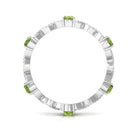 Peridot and Diamond Full Eternity Ring with Crossover Shank Peridot - ( AAA ) - Quality - Rosec Jewels