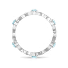 Aquamarine and Diamond Full Eternity Ring with Crossover Shank Aquamarine - ( AAA ) - Quality - Rosec Jewels