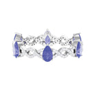 2 CT Tanzanite and Diamond Full Eternity Ring with Crossover Shank Tanzanite - ( AAA ) - Quality - Rosec Jewels