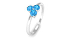 0.50 CT Swiss Blue Topaz Three Stone Promise Ring in Gold Swiss Blue Topaz - ( AAA ) - Quality - Rosec Jewels