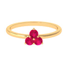 1/2 Carat Three Stone Ruby Promise Ring in Gold Ruby - ( AAA ) - Quality - Rosec Jewels