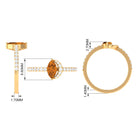 1.25 CT Marquise Cut Citrine Minimal Ring with Diamond Accent Citrine - ( AAA ) - Quality - Rosec Jewels